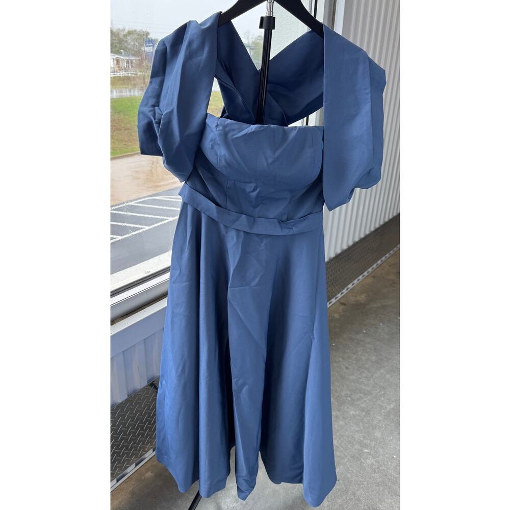 Missacc NWT Blue Sleeveless Wrap Formal Dress 6